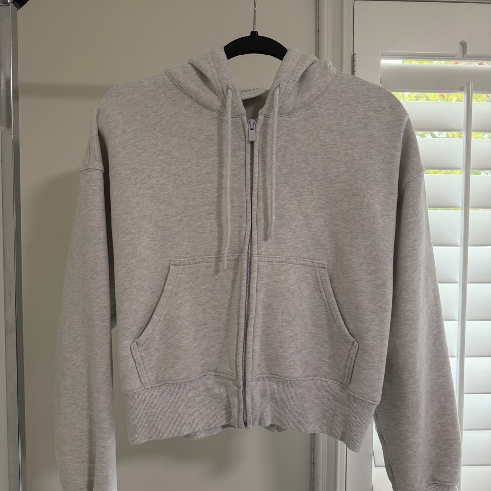 Aritzia Light Gray Sweatfleece Hoodie